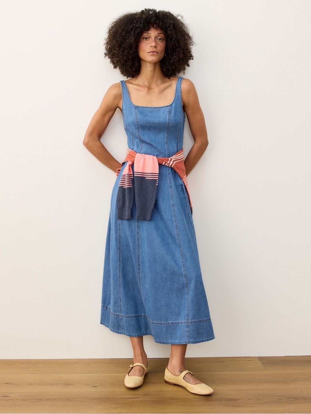 Marine Layer Roan Denim Maxi Dress in size Medium.
